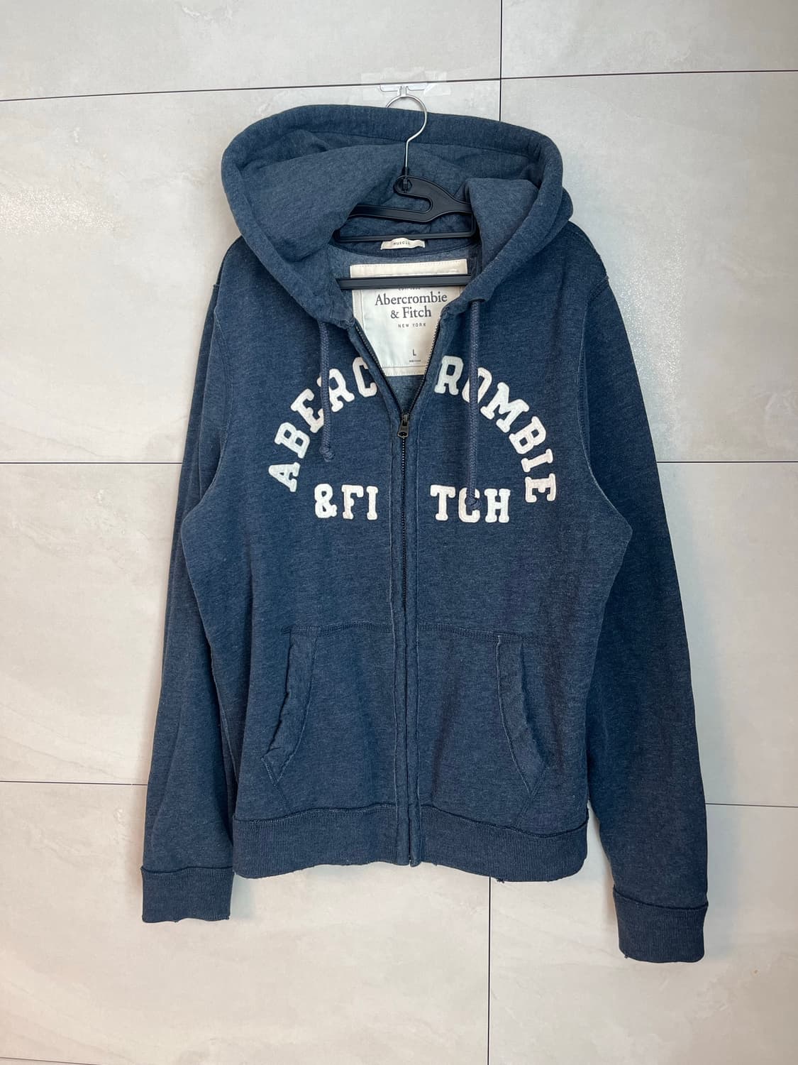 아베크롬비 스펠로고 후드집업 네이비 (L) 상품이미지3