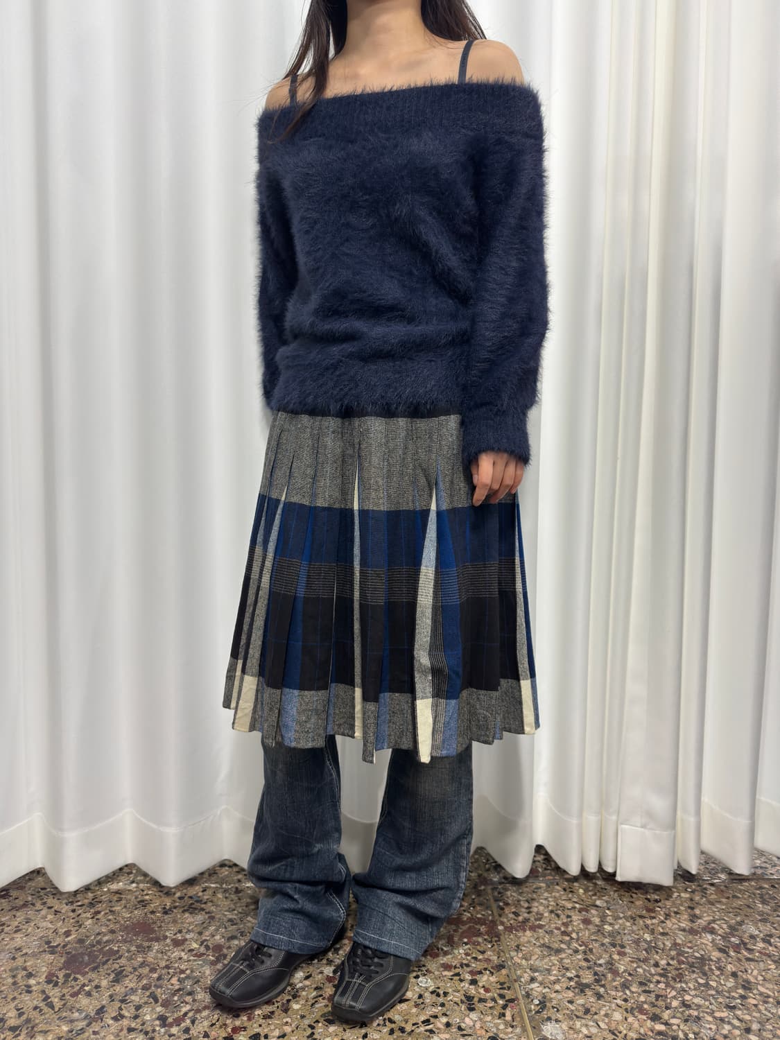 banana republic fur knit offshoulder top 상품이미지3