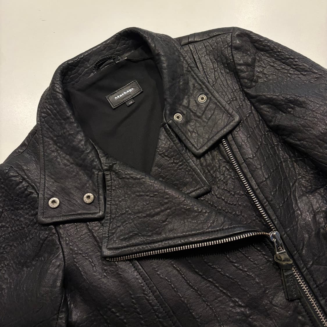 [L] 맥케이지 양가죽 수입택 블랙 가죽 라이더 자켓 C658 상품이미지6