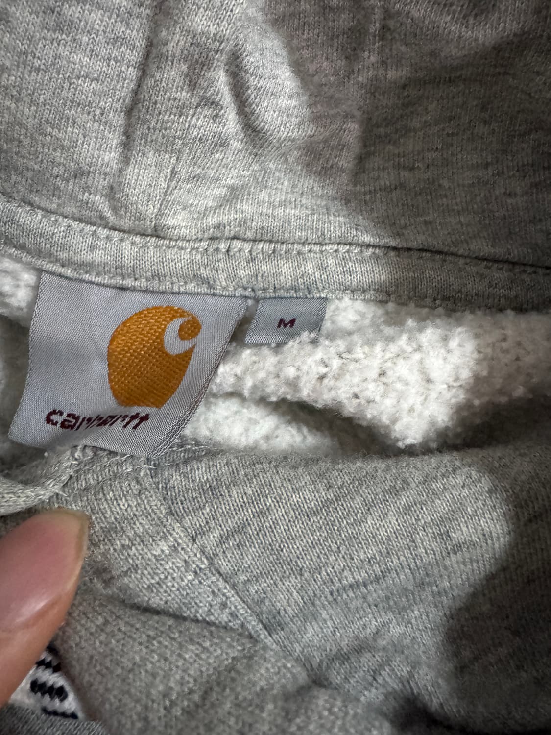 정품 칼하트 WIP 스펠아웃 기모 후드티 M 그레이 상품이미지5