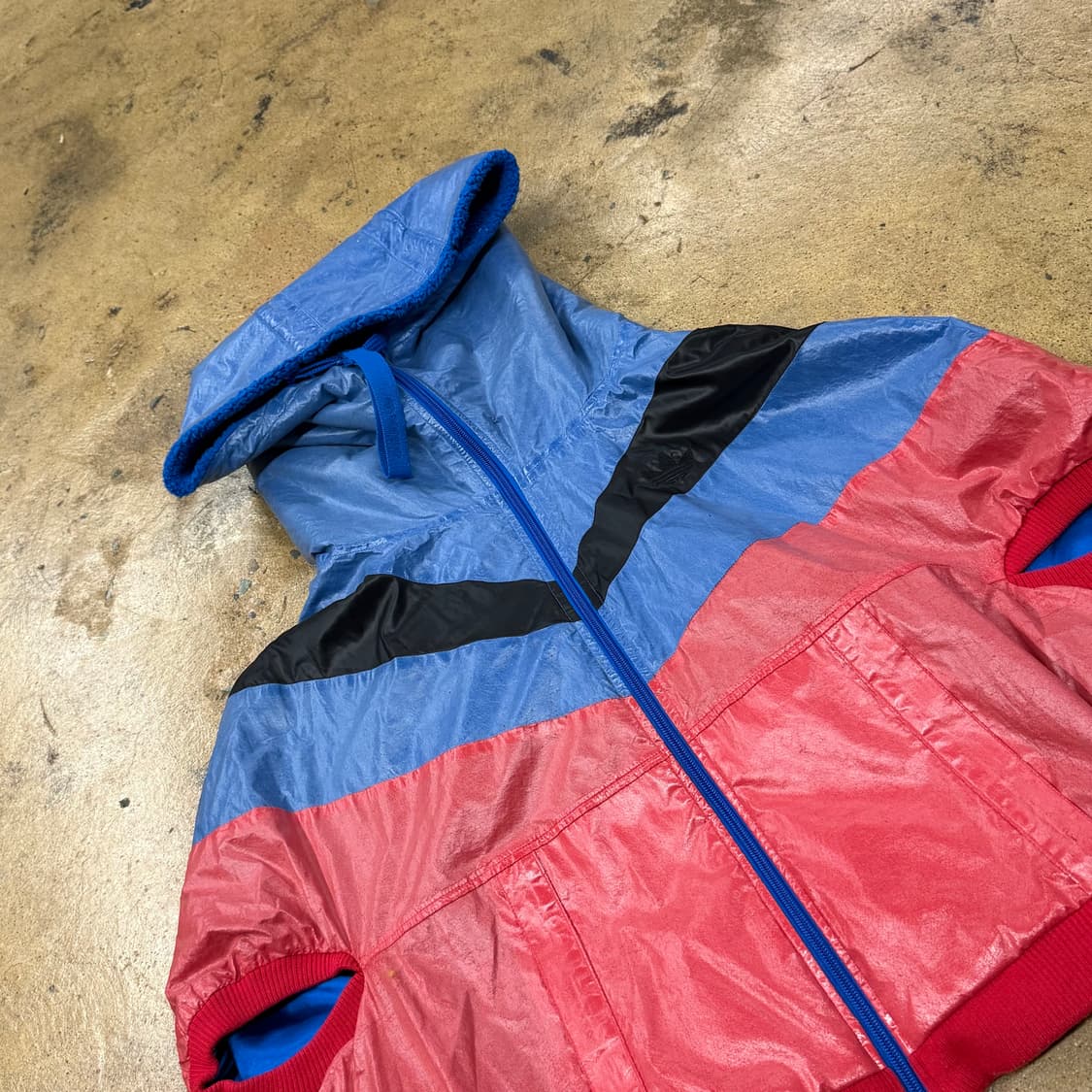 [정품/90] 아디다스 컬러 블록 후드 바람막이 자켓 b8 상품이미지1