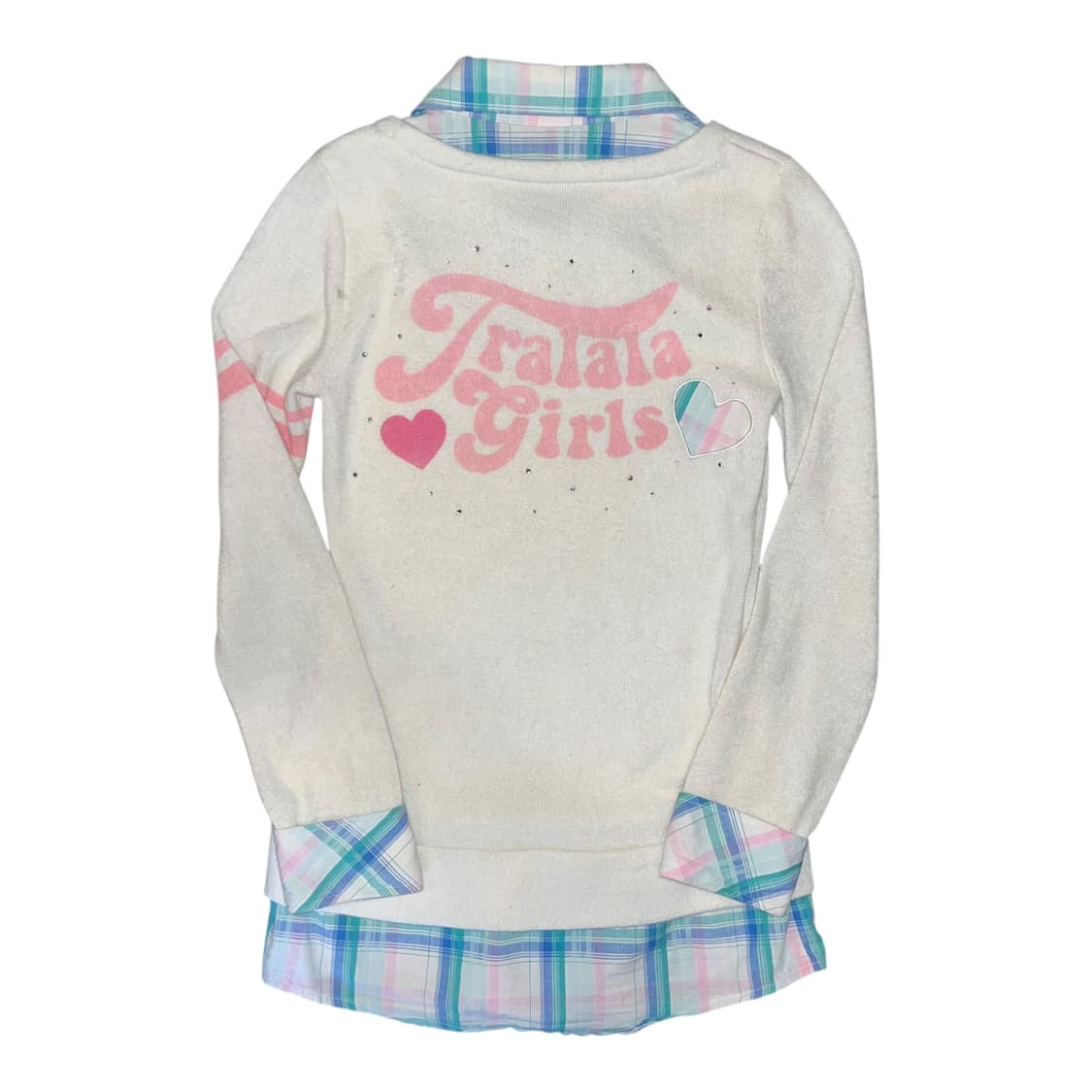 TRALALA 트랄라라 하트단추 큐빅 셔츠레이어드 긴팔니트 키치y2k갸루 상품이미지4