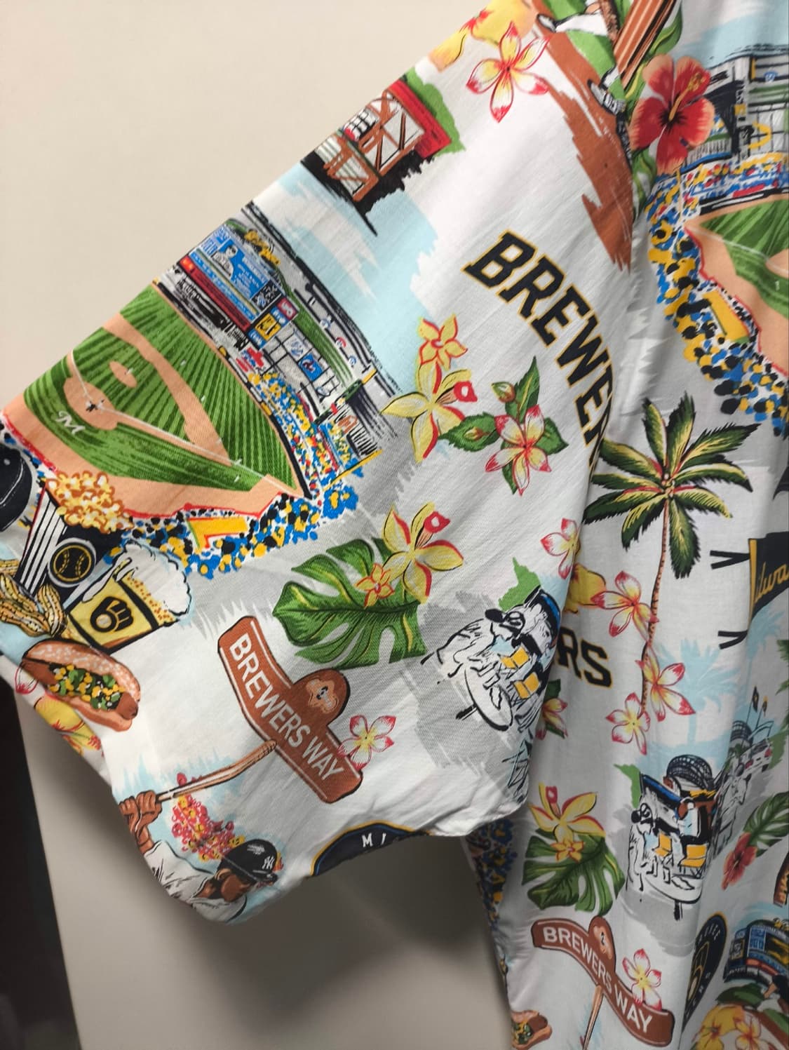 새거 M~2XL 레인스푸너 x MLB 밀워키 하와이안 셔츠 상품이미지3