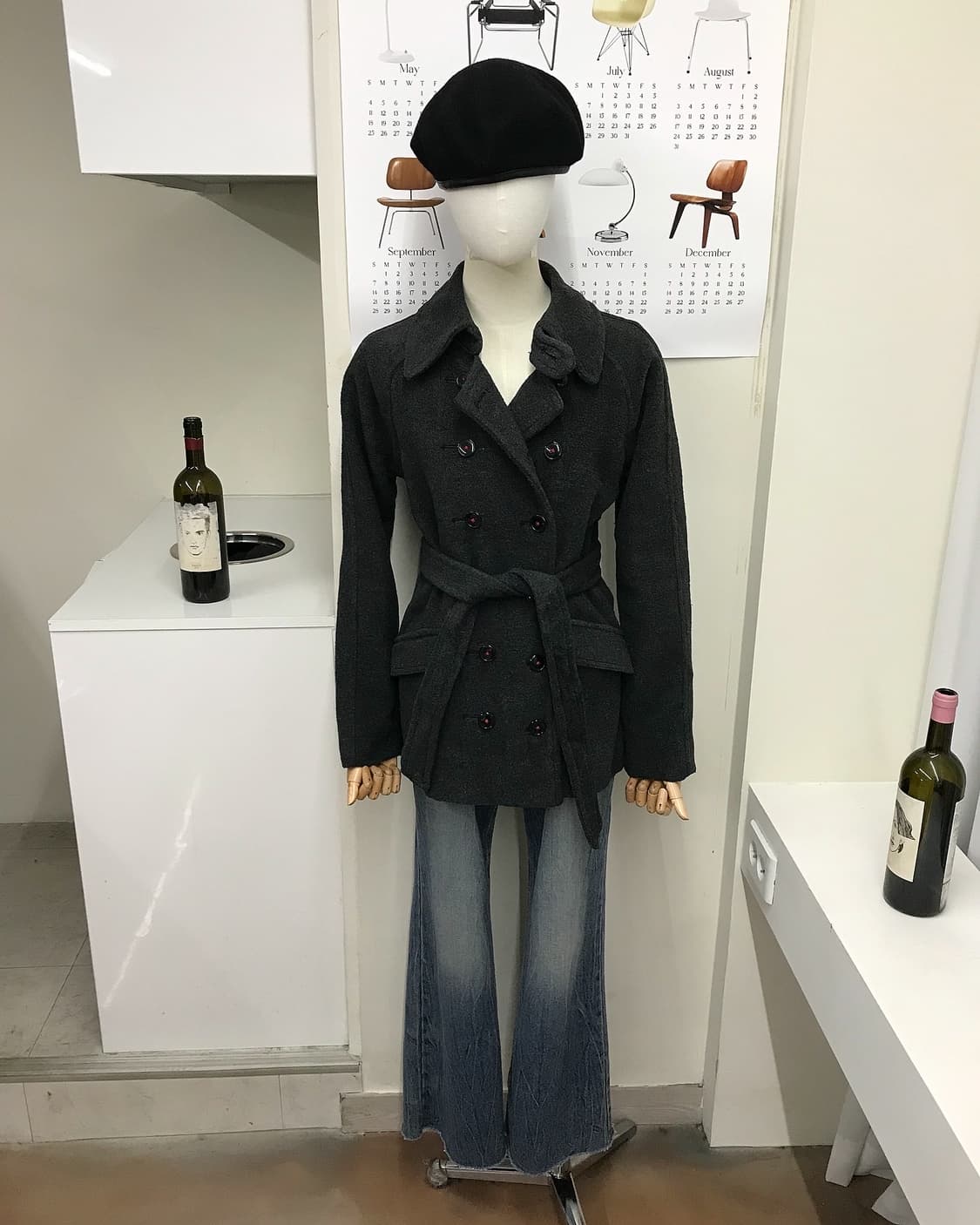 스투시 로고 울 더블 피코트 상품이미지7