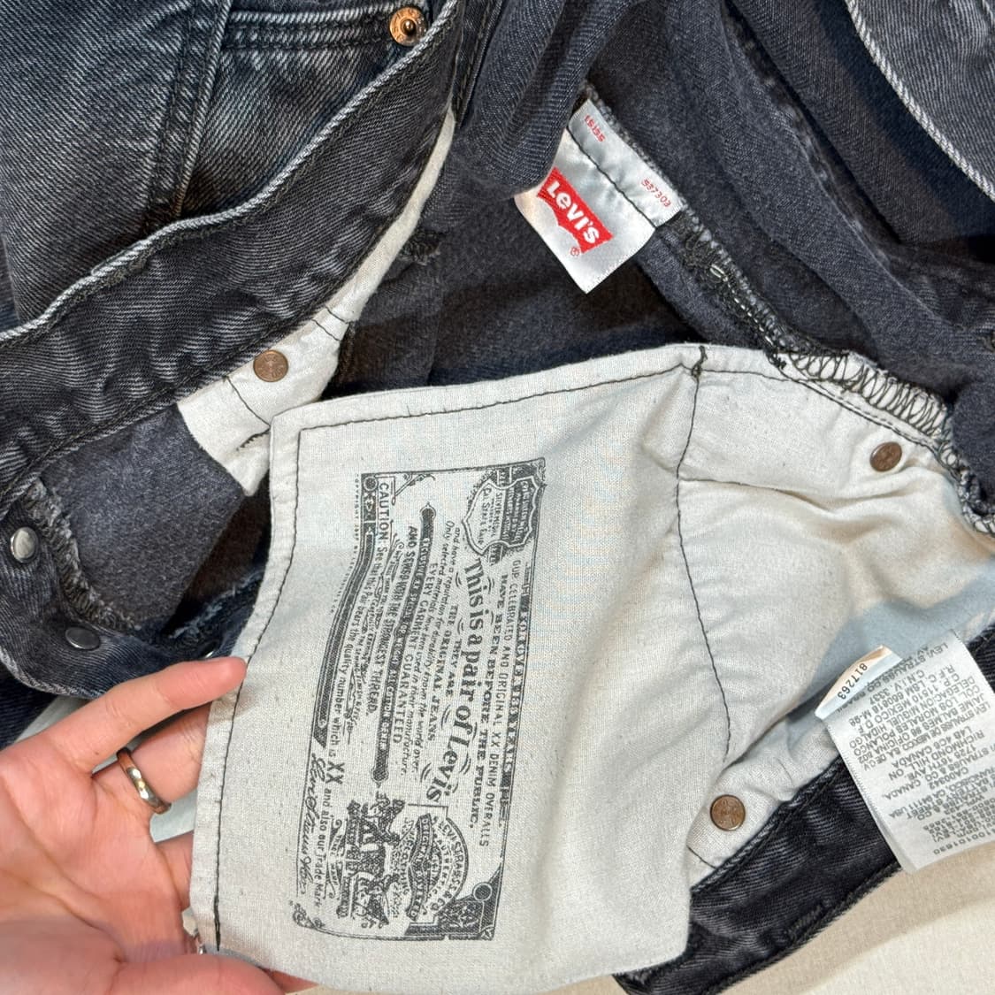 32inch) 리바이스 501 버튼플라이 데님 청바지 블랙진 흑청 상품이미지9