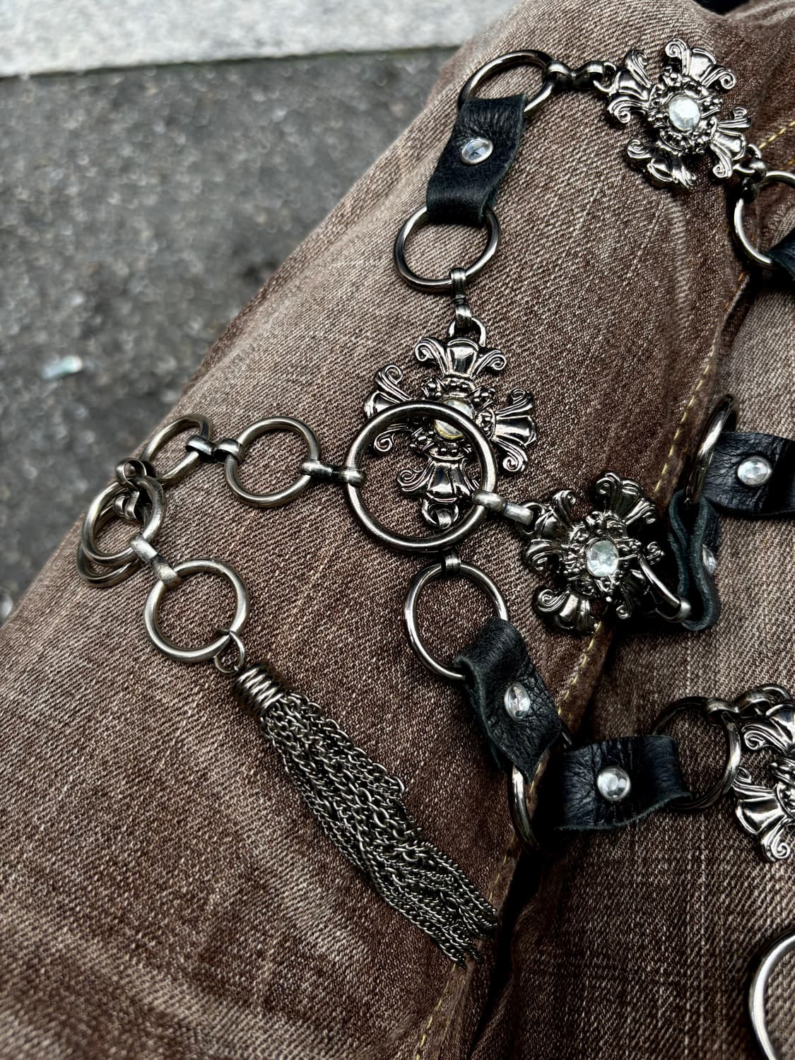 “Vintage” 00’s Mood Cross Cubic Chain Be 상품이미지2