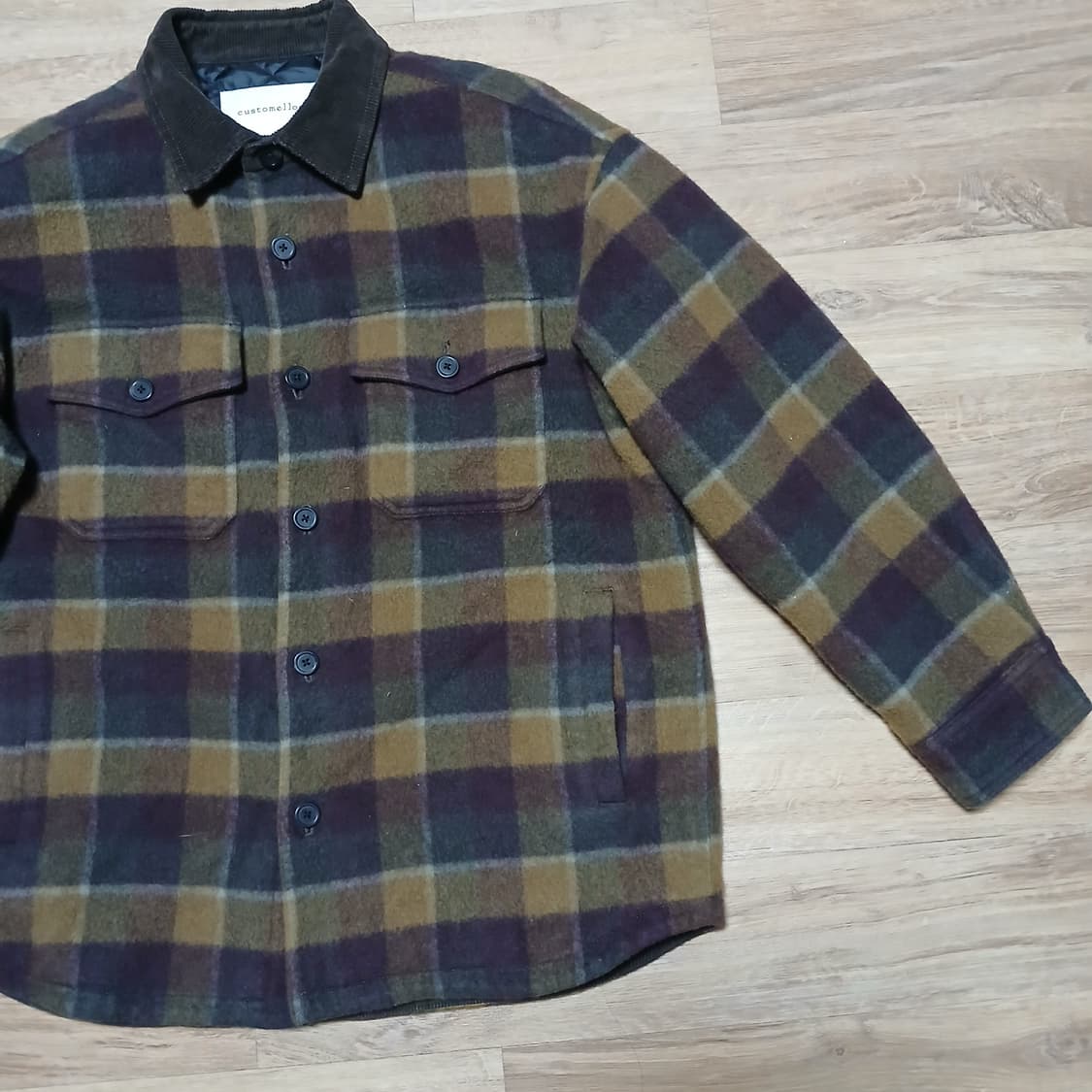 customellow 커스텀멜로우 울 체크 누빔 점퍼 자켓 상품이미지7