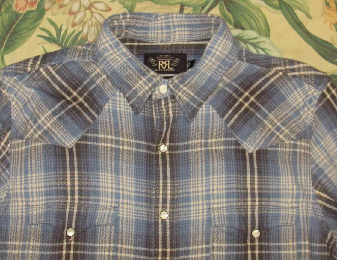 90s RRL 더블알엘 플란넬 체크 웨스턴 셔츠 상품이미지2
