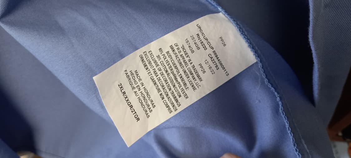 디키즈 1574 반팔 워크셔츠 걸프블루 2XL 상품이미지7