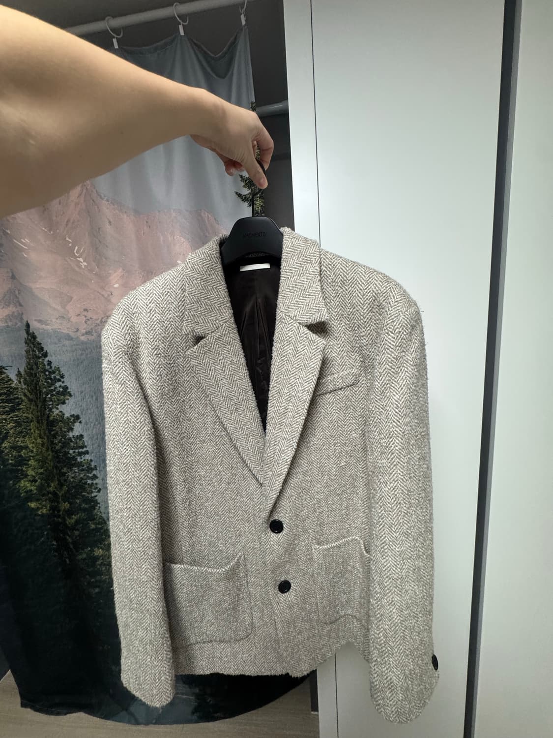 AMOMENTO HERRINGBONE OVERSIZED JACKET 상품이미지2