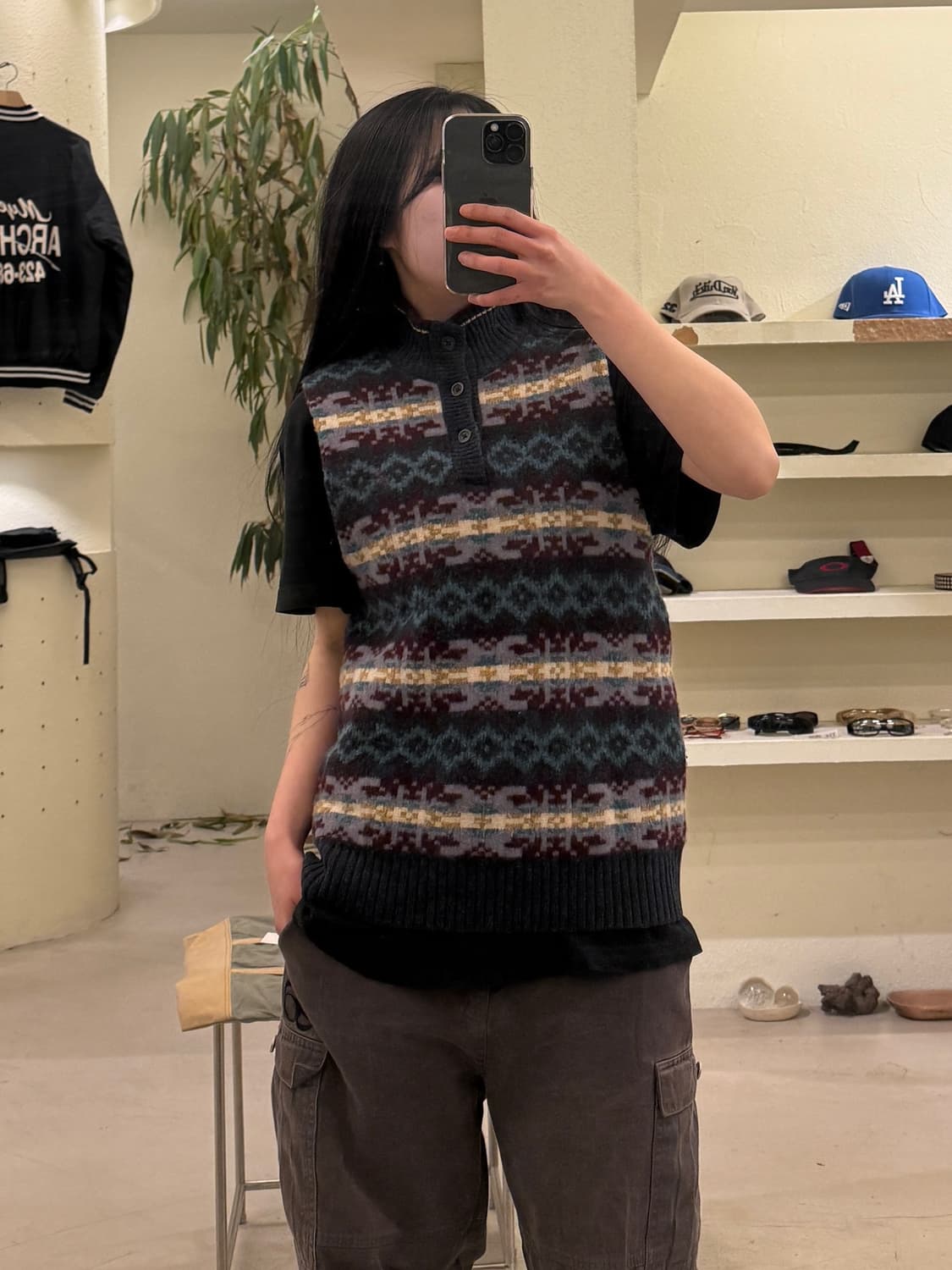 빈폴 패턴 니트 베스트 U554 상품이미지1