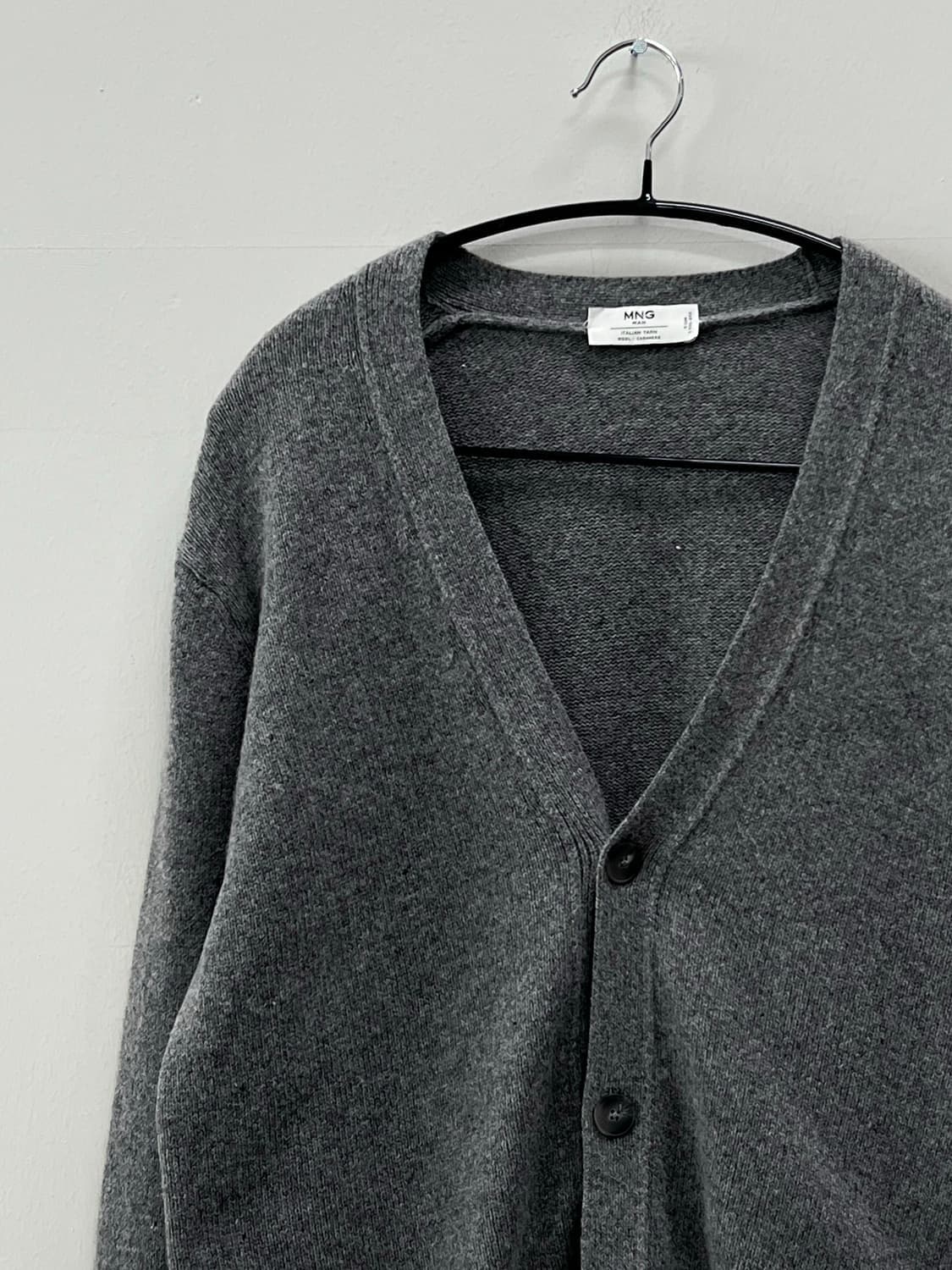 (L) MNG 남성 울캐시미어 가디건 그레이 상품이미지3