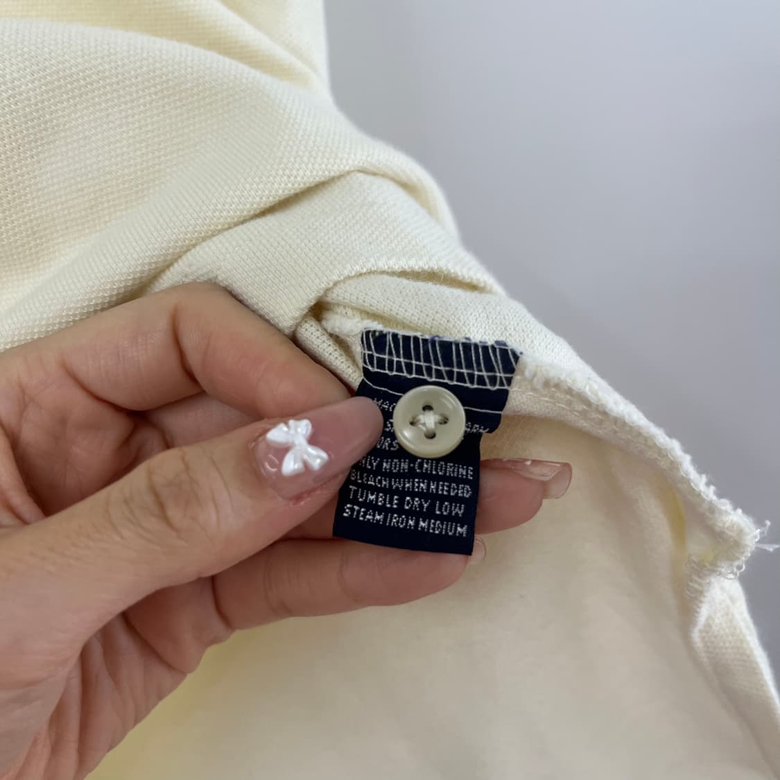 폴로 랄프로렌 빅포니 아이보리 카라 반팔 티셔츠 상품이미지6