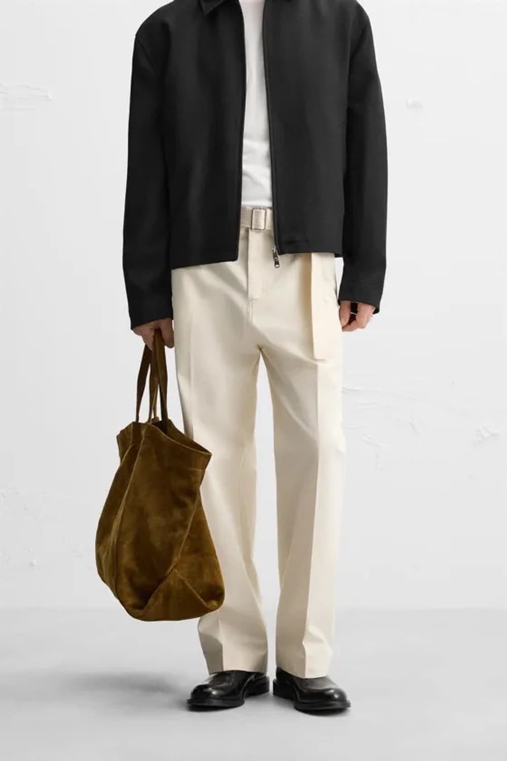 자라 25ss 맨즈 에디션 에크루 면팬츠 상품이미지1