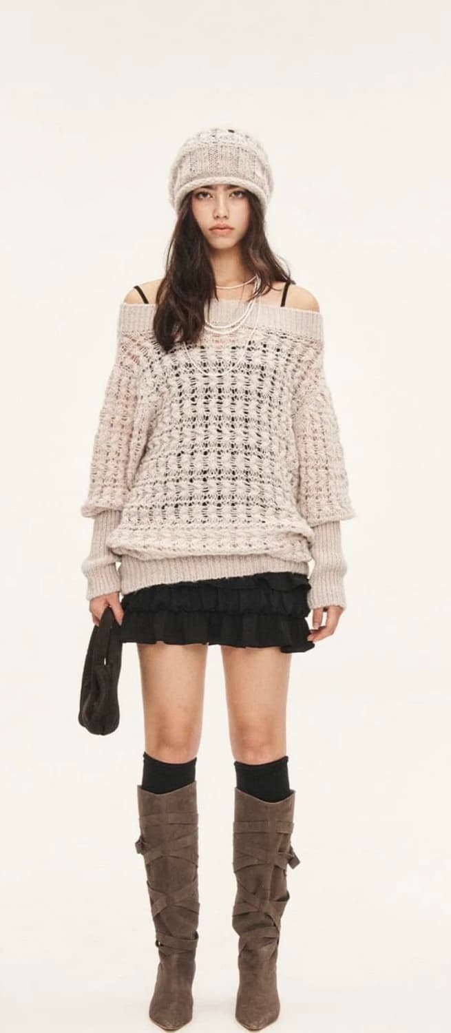 999)쓰리타임즈 mellow top beige 쓰탐멜로우탑 베이지색 상품이미지1