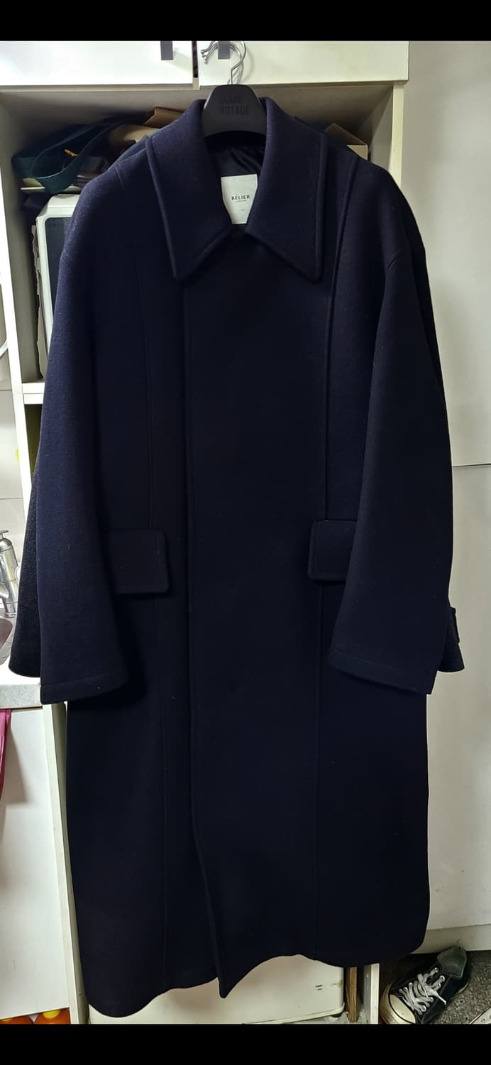 벨리에 컬럼 더블 발마칸 퓨어울 코트 다크 네이비 상품이미지2