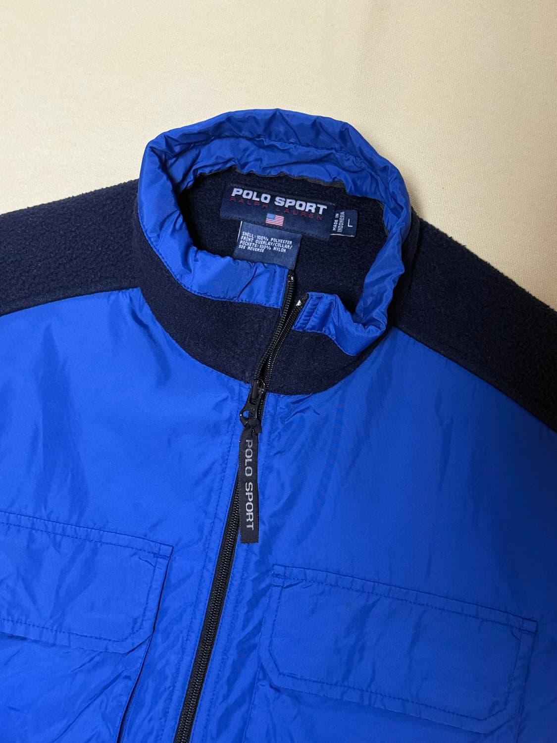 폴로 스포츠 나일론 오버레이 플리스 베스트 90s 상품이미지4