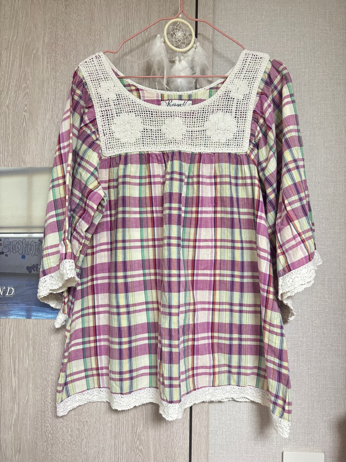 마루 빈티지 모리걸 하구미 체크 블라우스 상품이미지1