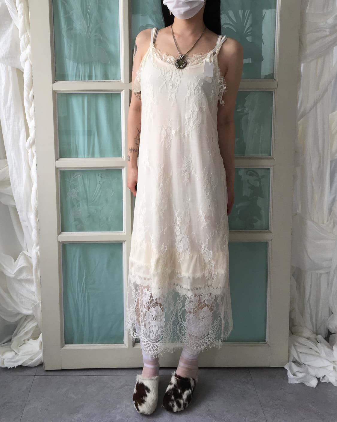 Lace see through sleeveless onepiece 상품이미지1