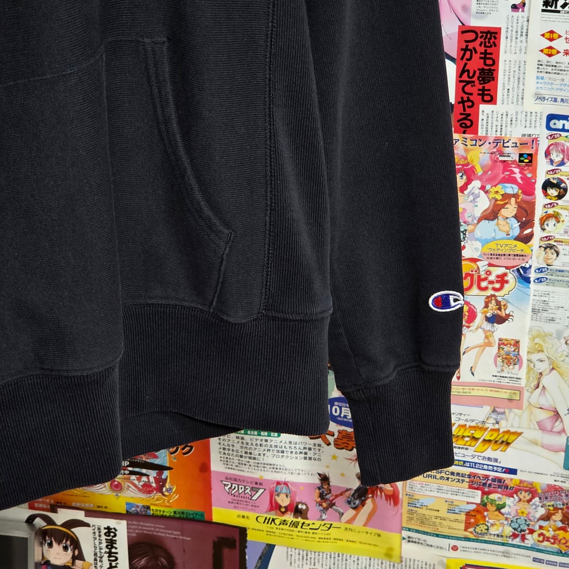 90'S 챔피온 리버스위브 블랙 후드티 상품이미지4