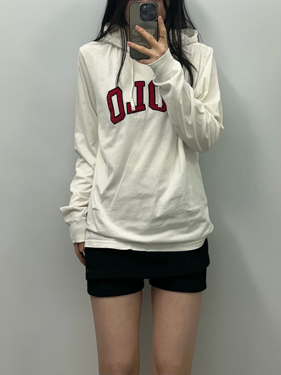 폴로 랄프로렌 스펠아웃 화이트 슬리브 후드티 상품이미지1