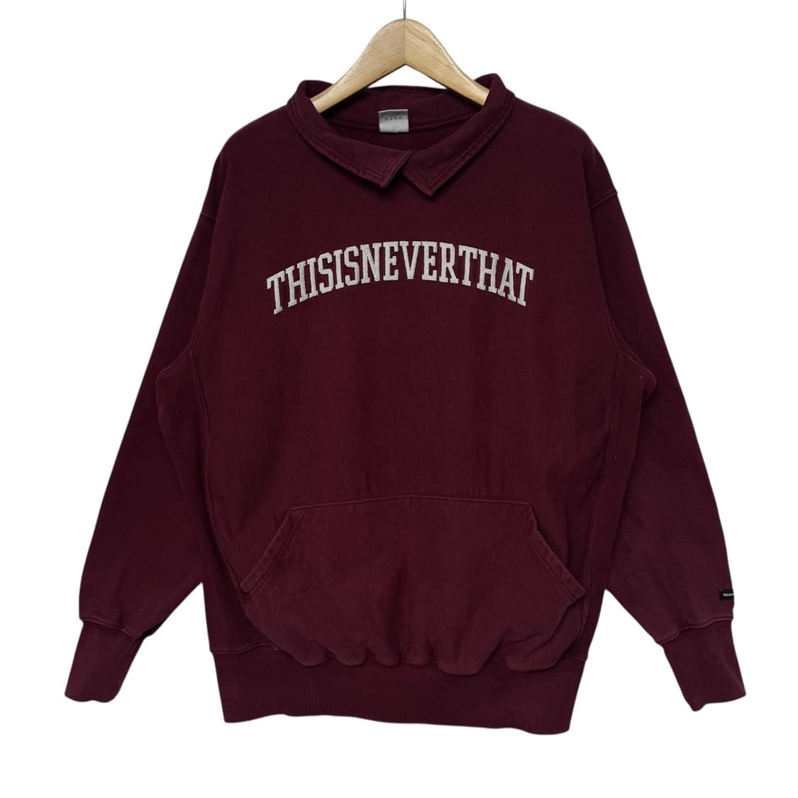 디스이즈네버댓 자수로고 카라 맨투맨 버건디 상품이미지1