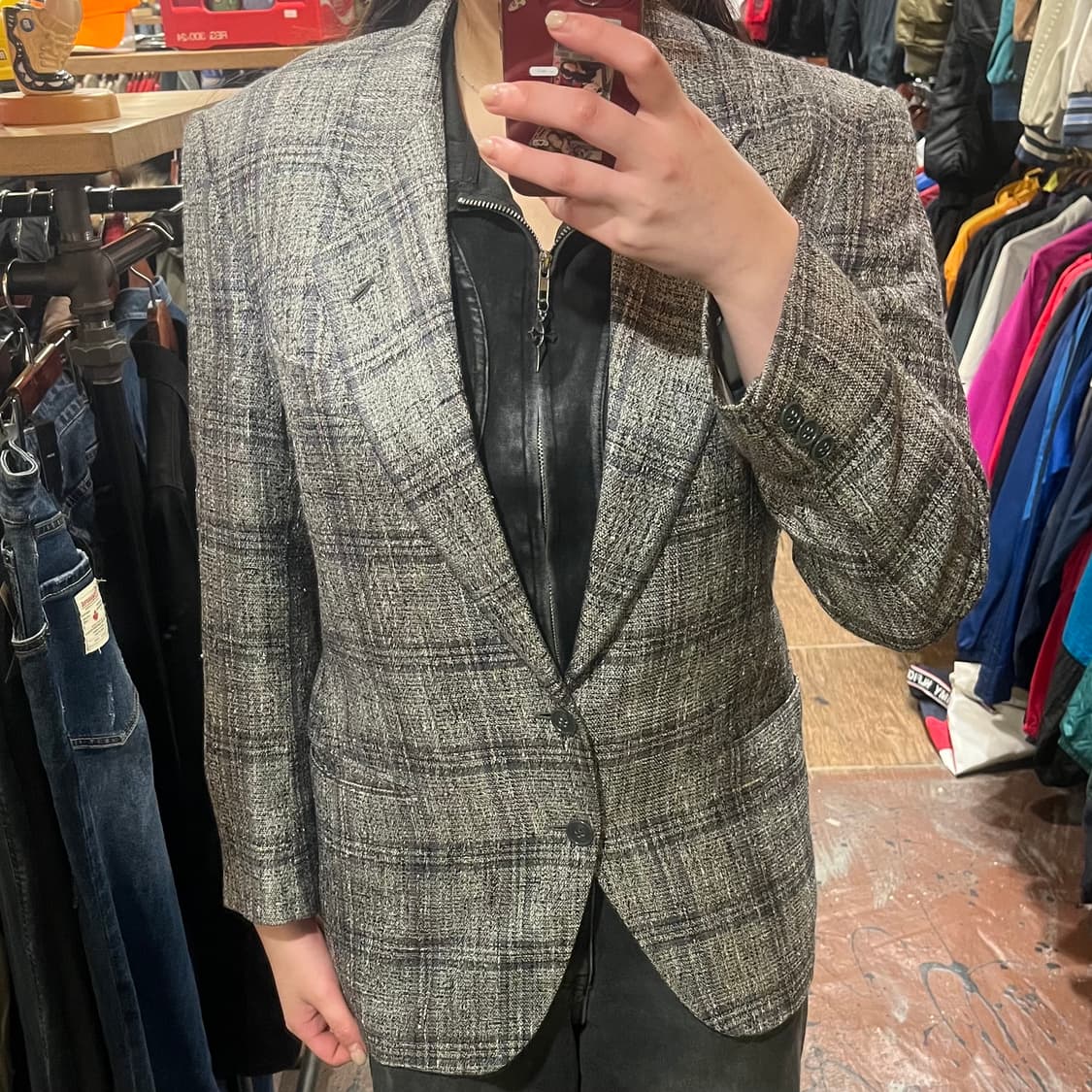 [HI] 빈티지 블레이져 자켓 체크 상품이미지2