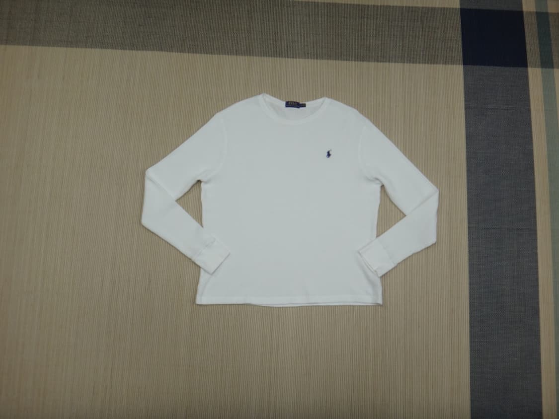 (XL) 폴로 남성 와플 라운드넥 긴팔 티셔츠 상품이미지1
