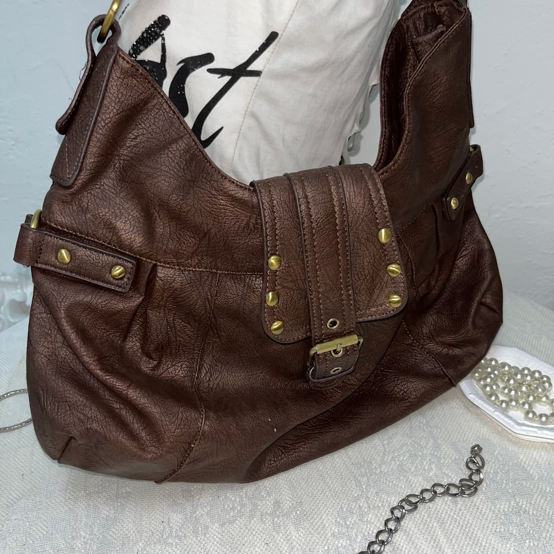 빈티지 브라운 빅 버클백 상품이미지2