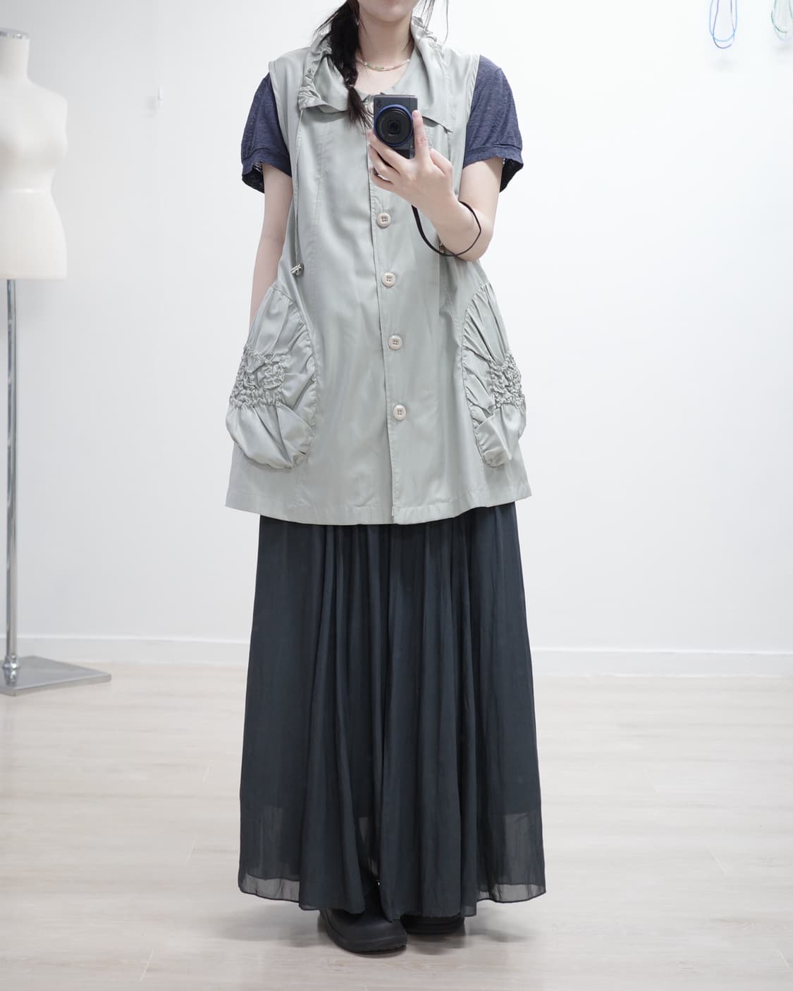 hanahana mint shirring layered vest 상품이미지2