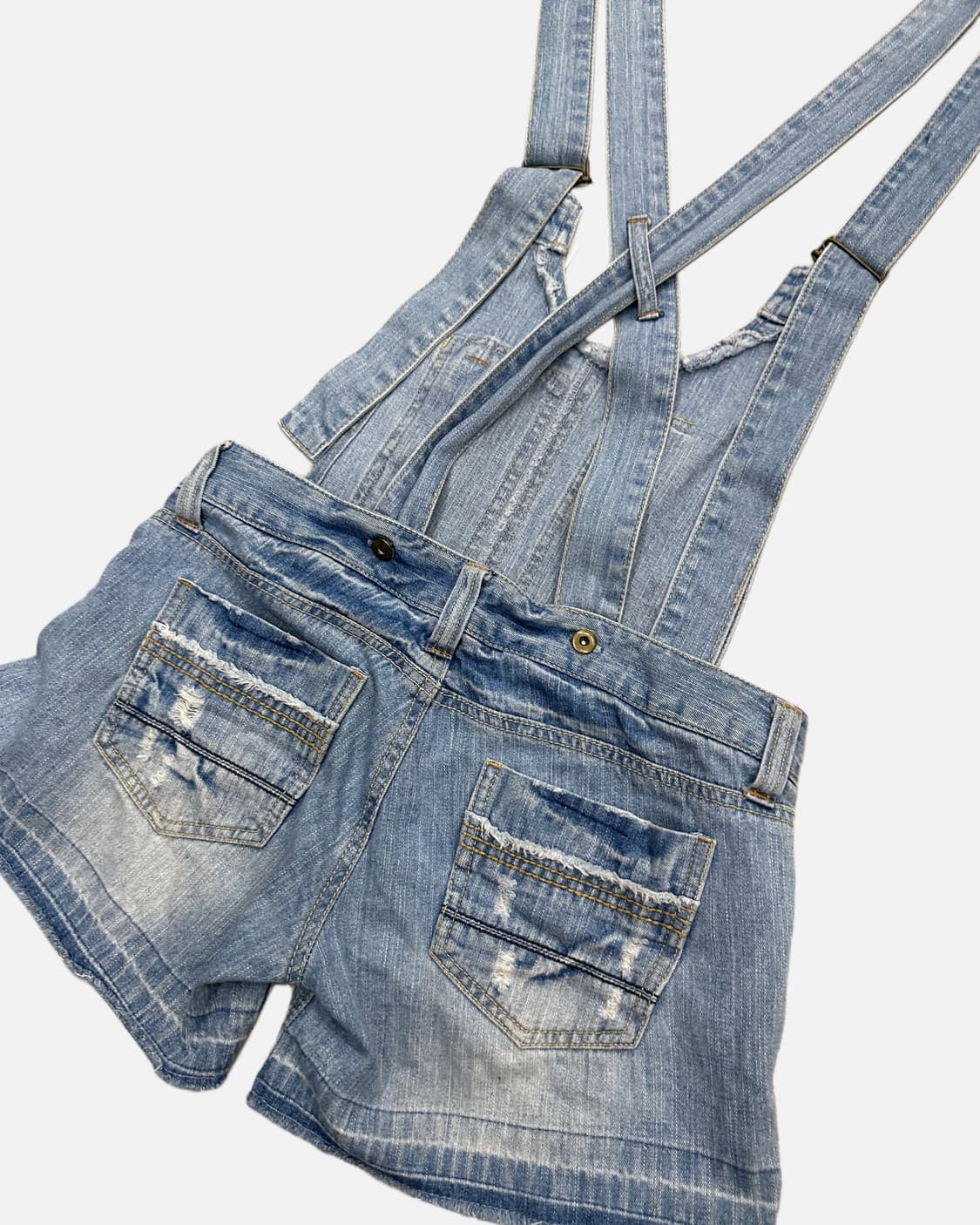 distressed detail denim overall 상품이미지5