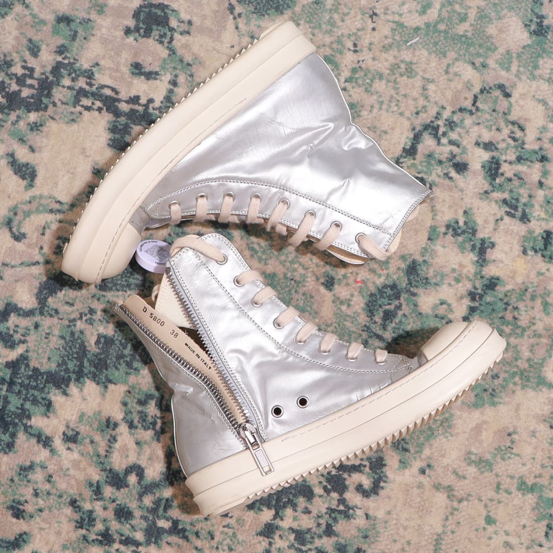 Rick Owens 릭오웬스 다크쉐도우 라몬즈 하이탑 메탈릭 실버 38 상품이미지8
