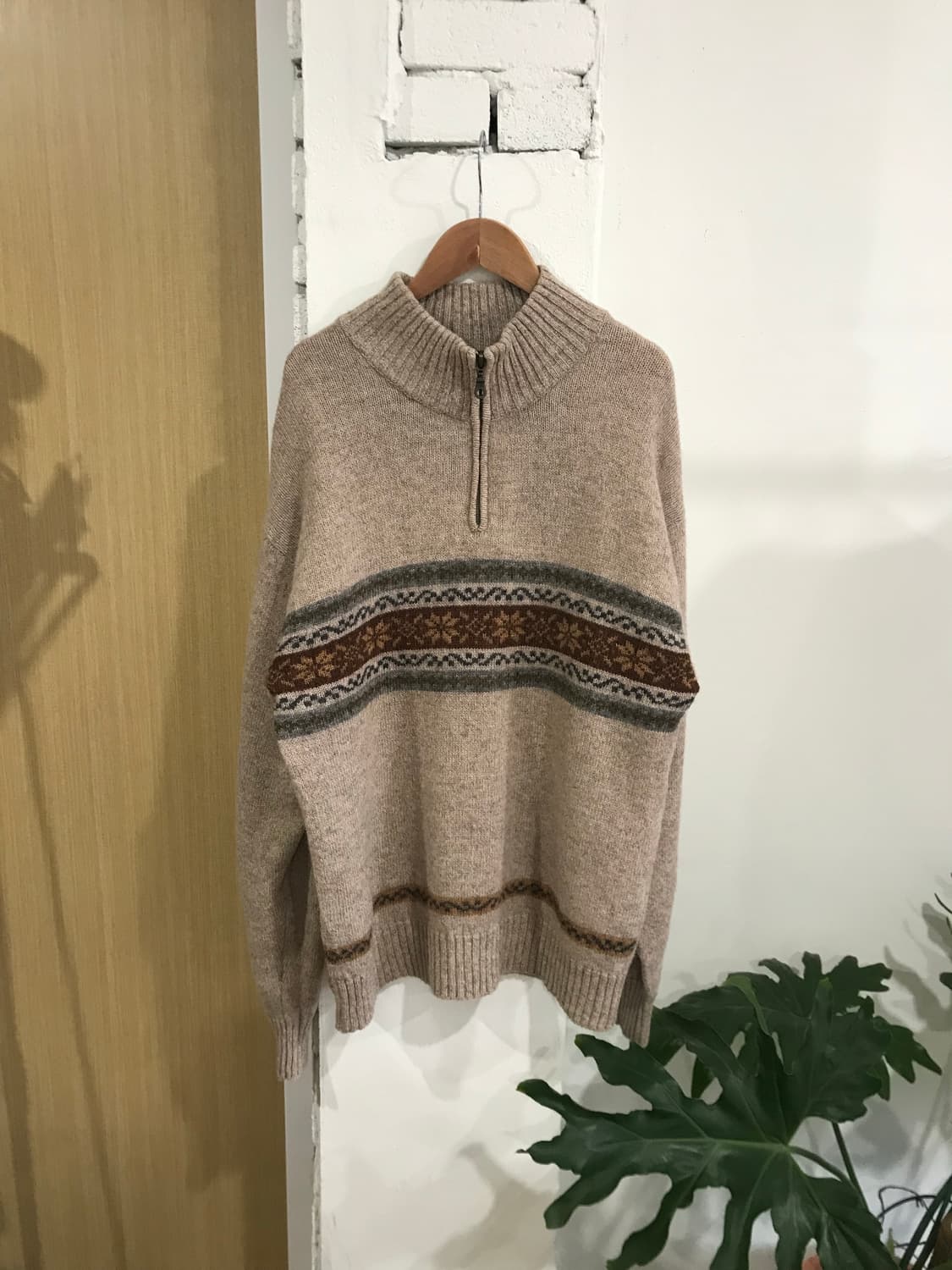 Vintage nordic knit zip-up 상품이미지4