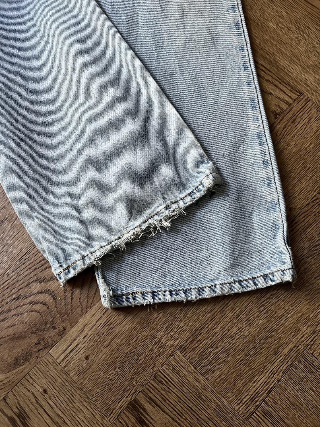 [34]00's 리바이스 USA 517 멕시코제 더티워싱 플레어 데님팬츠 상품이미지9