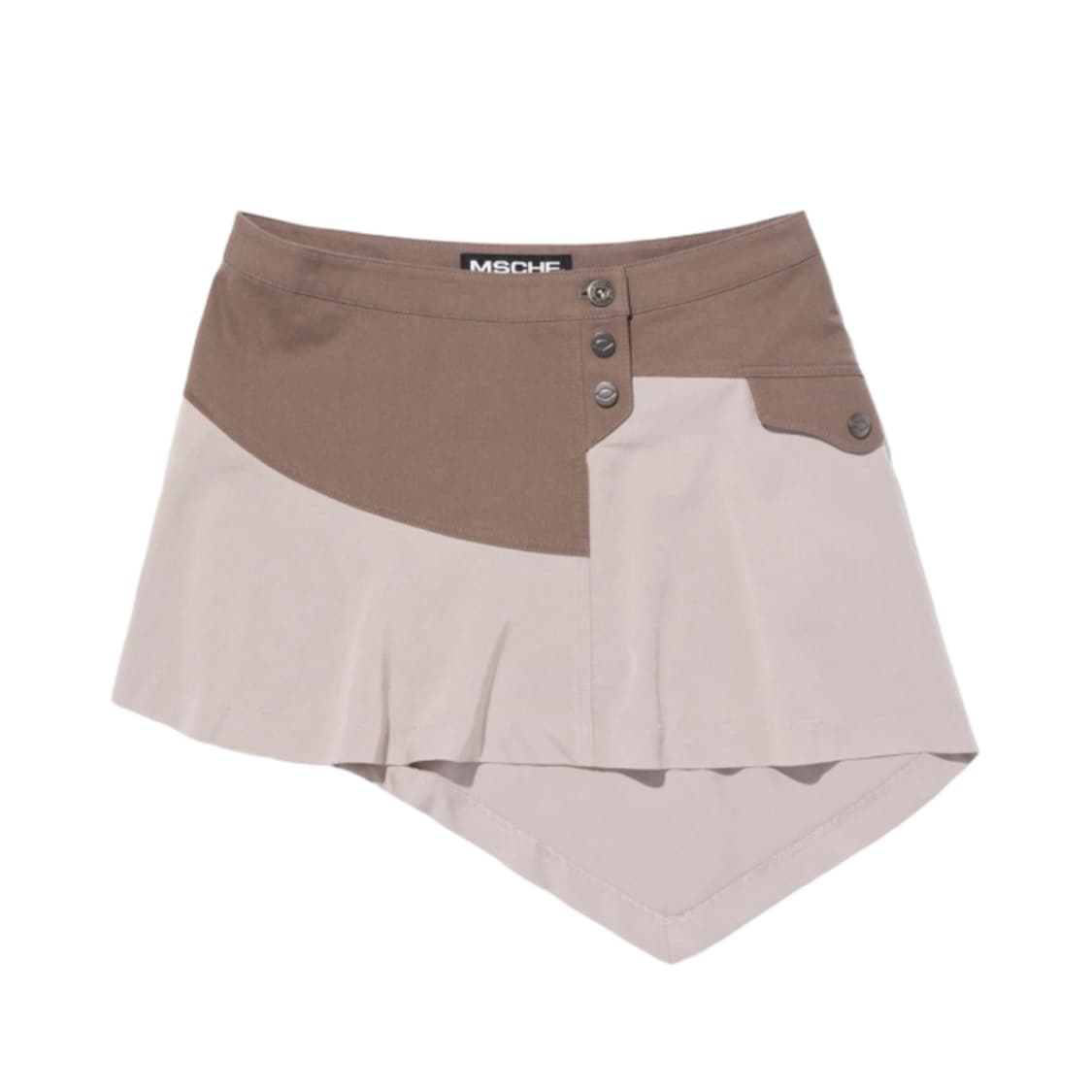 asymmetric two-tone mini skirt 상품이미지1