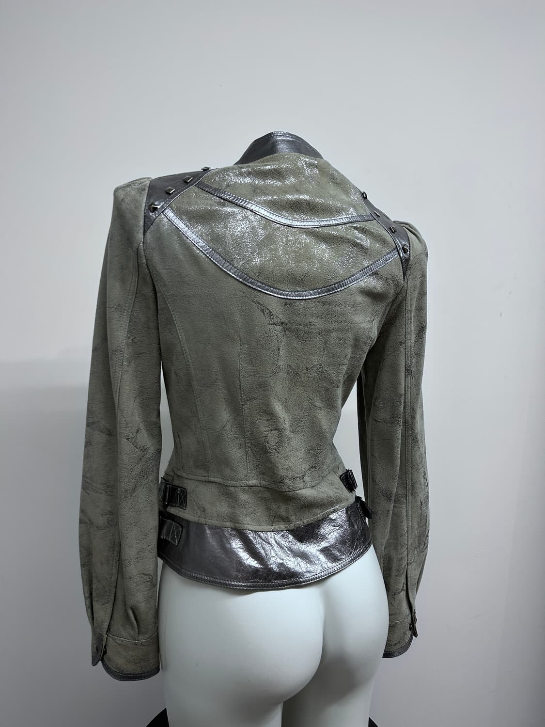 실버 글리터 사선 스터드 자켓 상품이미지7