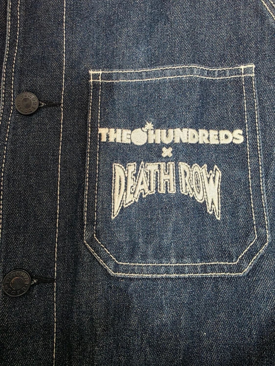 더헌드레드 X 데스로우레코드 데님 프리즌 자켓 M 상품이미지8