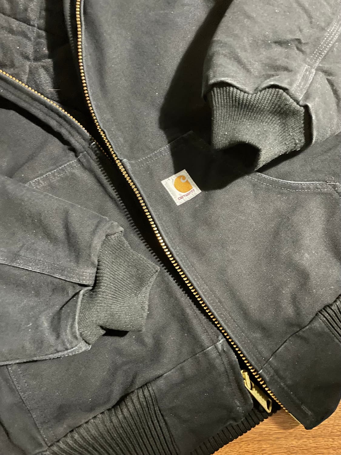 칼하트 J140 덕 액티브 자켓 퀄팅 안감 아우터 M 블랙 점퍼 상품이미지5