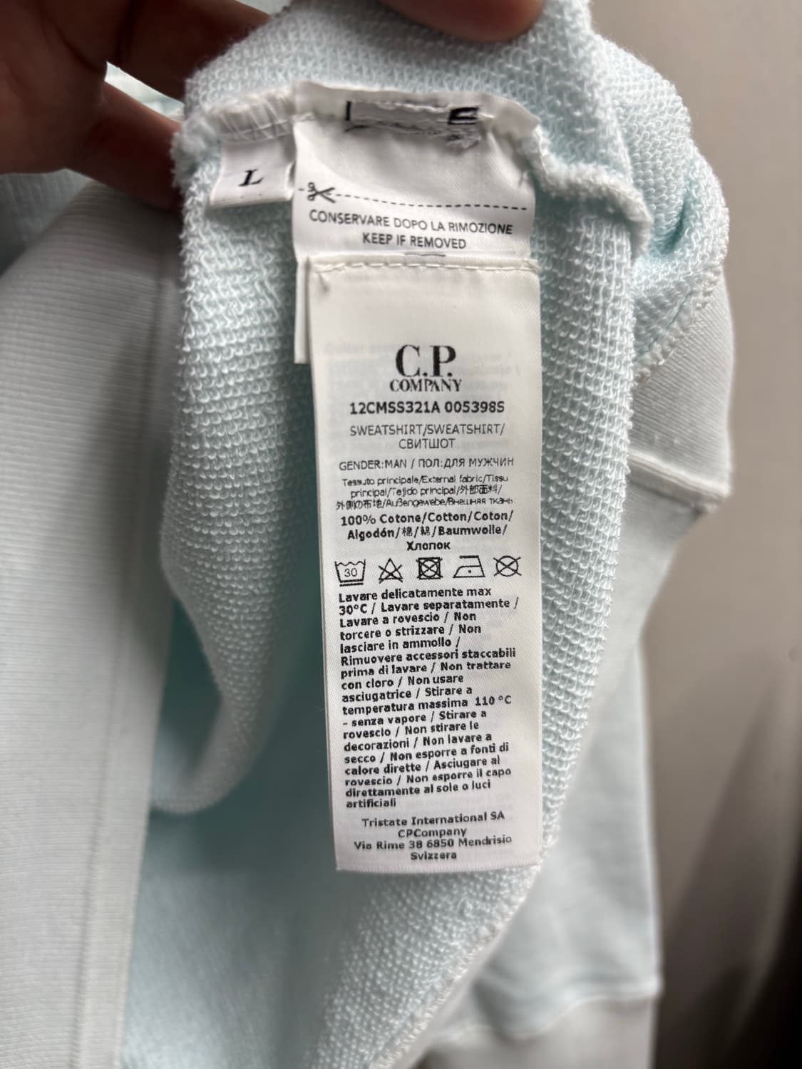 cp 컴퍼니 화이트 블루 후디 상품이미지5