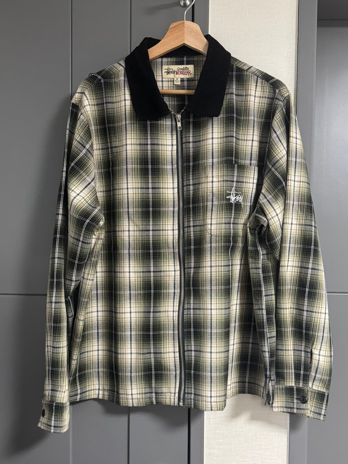 스투시 프랭크 플레이드 체크 집업 토프 M 상품이미지1