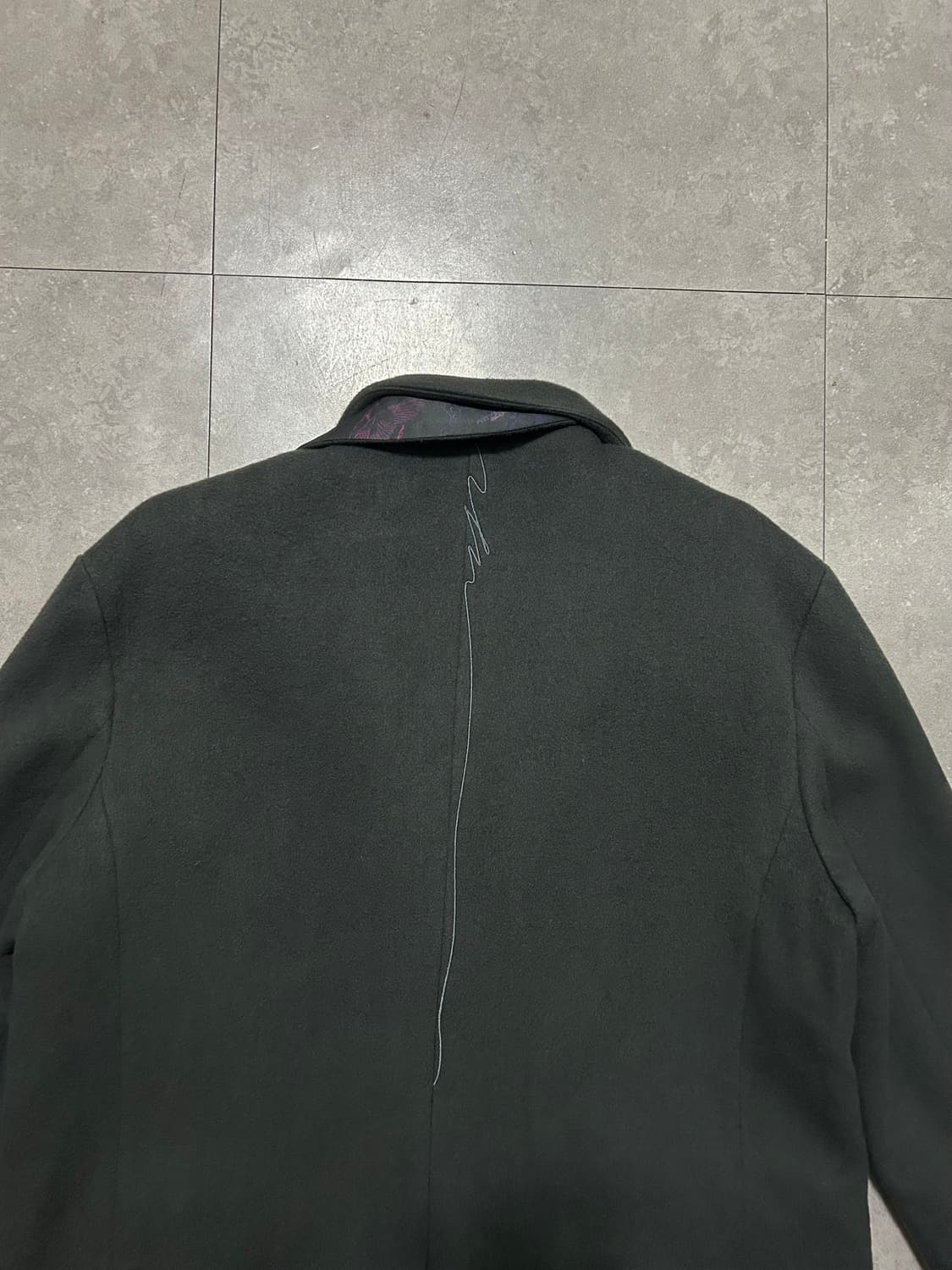 까이에 다크카키 울 싱글 코트   115 size   상품이미지5