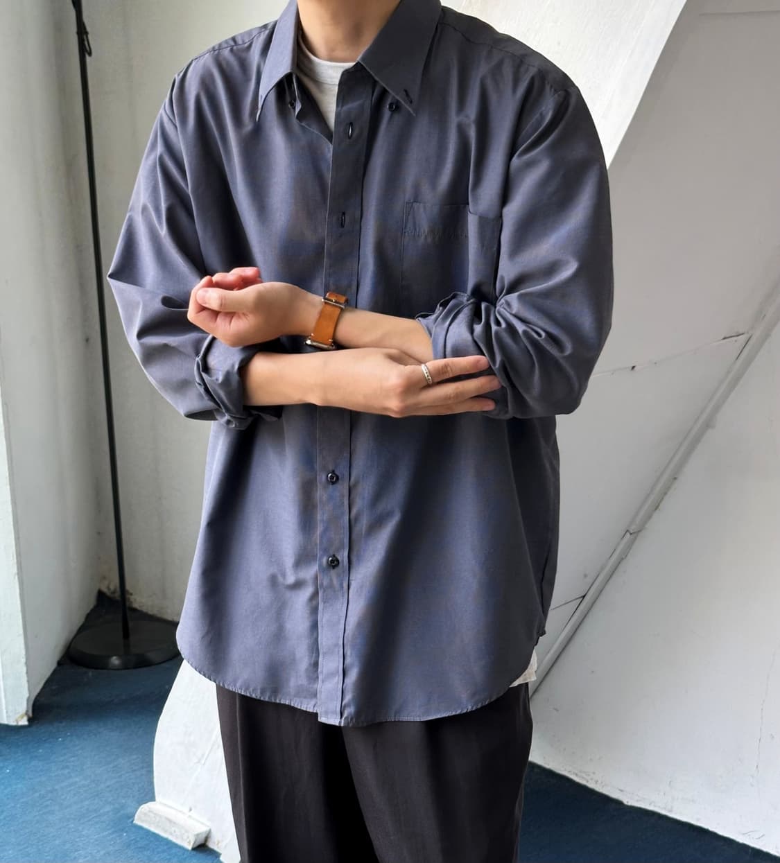 High count poly multi stripe B/D shirt 상품이미지8