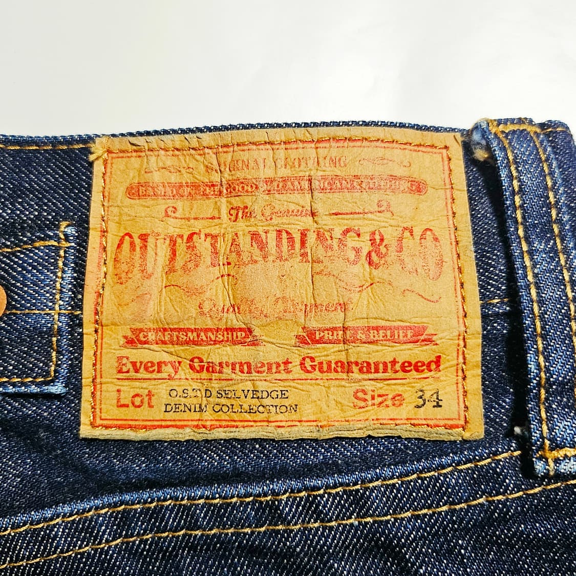 [34][아웃스탠딩]30S 신치백 셀비지 와이드 데님팬츠 상품이미지7