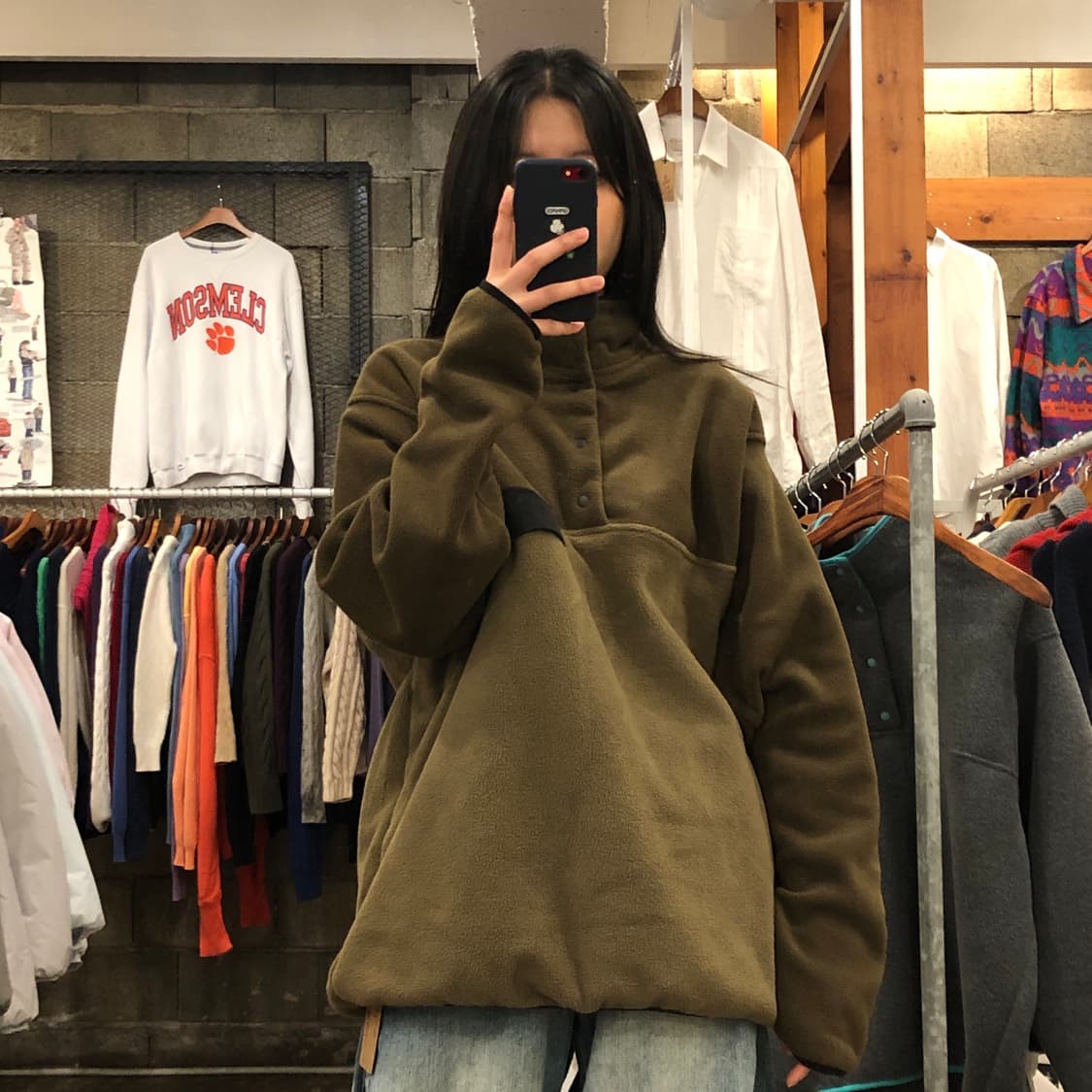 (새상품) 빈티지 아웃도어 플리스 스냅티 상품이미지2