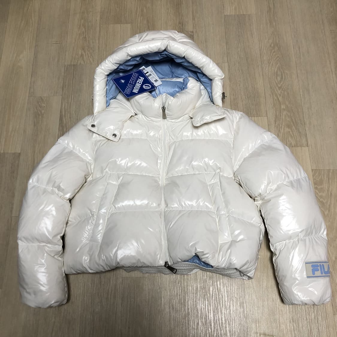 (우먼스 M) 새상품 필라 FILA 밀라노다운 후드 구스다운 숏 패딩자켓 상품이미지3