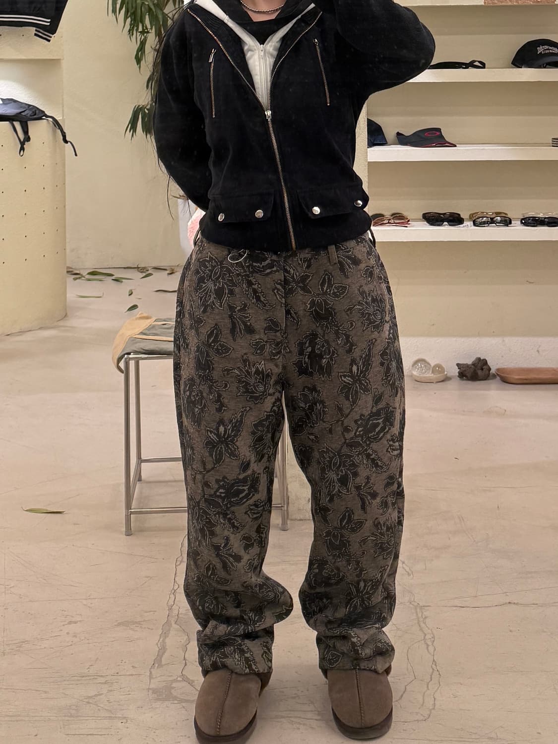 디스이즈네버댓 플라워 자카드 팬츠 U501 상품이미지1