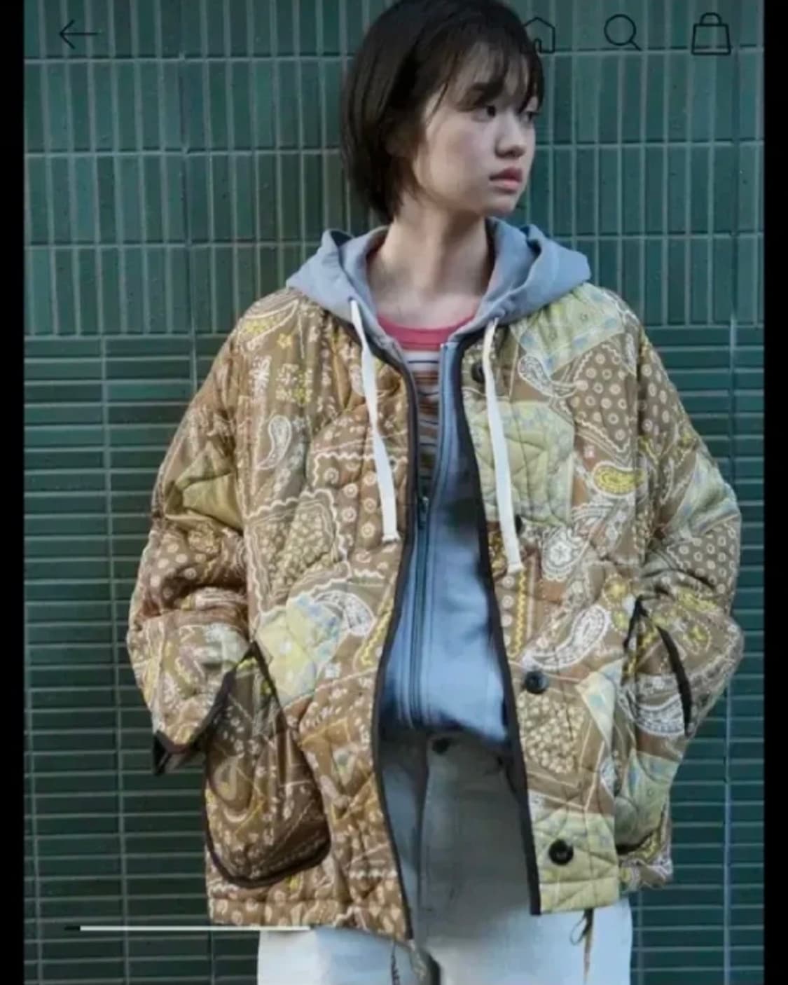 Beaker 비이커 오리지널 리버시블 패턴 퀼팅 패딩 점퍼  상품이미지1