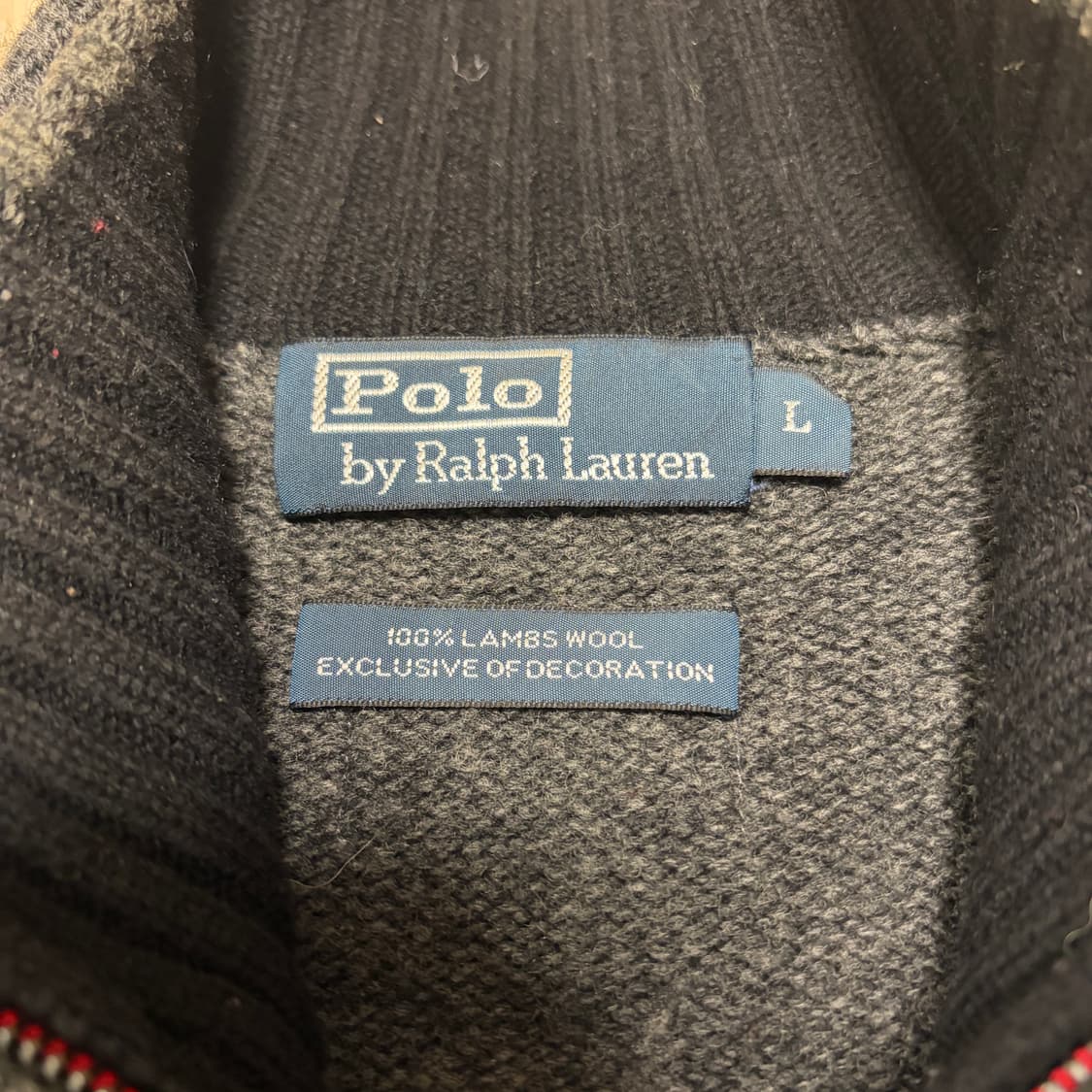 폴로 랄프로렌 램스 울 독일 화이트 빅포니 투웨이 니트 집업 상품이미지5