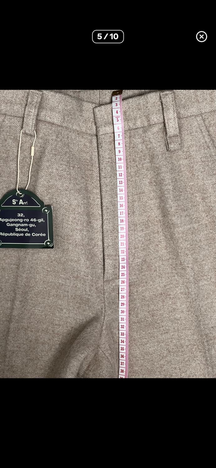 [샘플] [S] STU 웨이브 라인 울 슬랙스 페일 라이트 핑크 상품이미지6