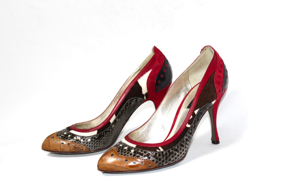 Dolce&Gabbana Multicolor Snakeskin Pumps 상품이미지1